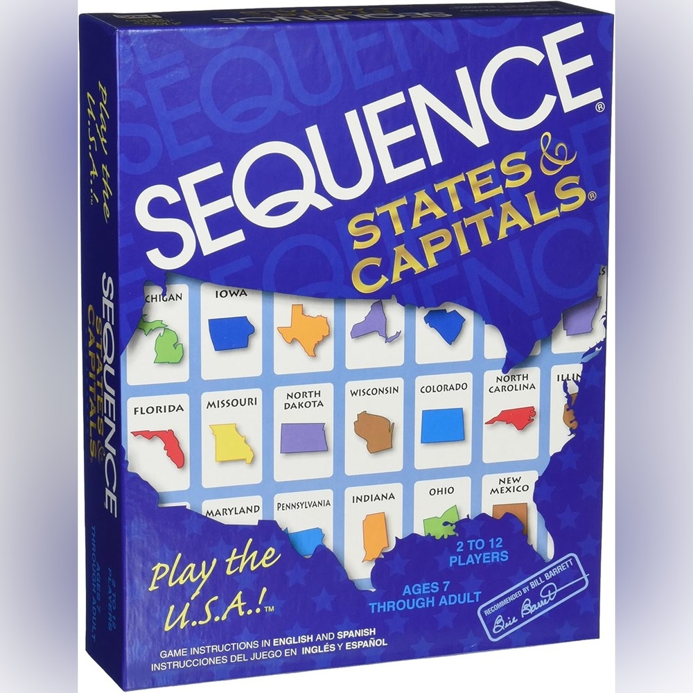 Sequence States and Capitals Board Game